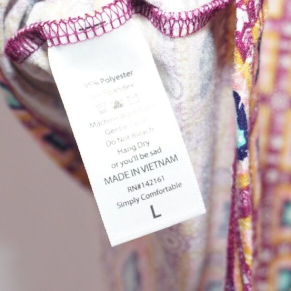 LuLaRoe Orange & Blue Patterned IRMA, Large- NWOT - Picture 5 of 5